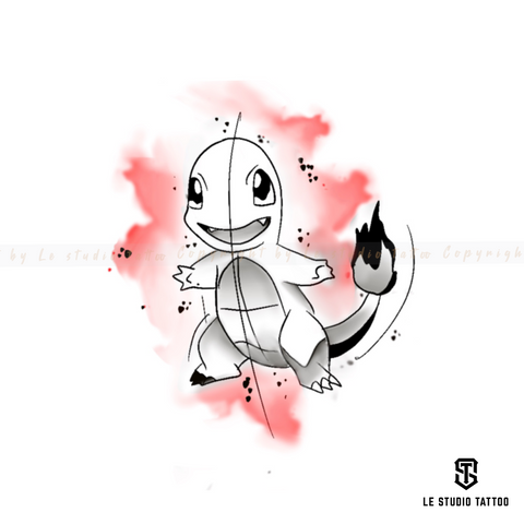 Tatouage Permanent Salamèche - L'Emblème de Passion Pokémon